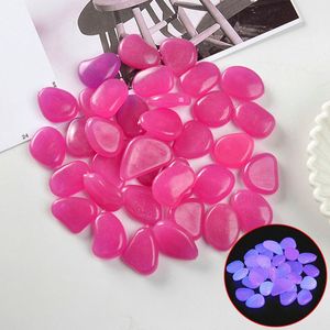 50pcs brillent dans le jardin noir cailloux brille de pierres rochers pour les allées de jardin PATHE PATIO PAWN JDEN JOURD DÉCOR LUMINENT