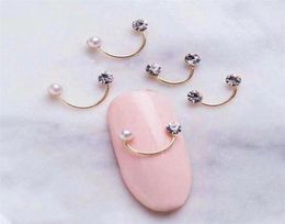 50pcs Gold Diamonds Diseño de perlas Rhinestons Accesorios de metal accesorios Manicura Cristal 3D Decoraciones de arte de uñas Consejos304n7346848