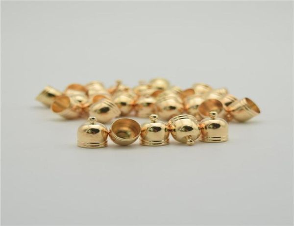 50pcs Gold Pild Cap Résultats Perles Capes d'extrémité Collier de cordon en cuir Rore Rore Faux en daim Classes Connecteur de forme de cloche8967392