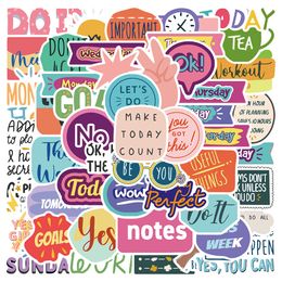 50 stks graffiti skateboard stickers Engels dagelijkse plan voor auto baby scrapbooking potlood kas dagelijkse telefoon laptop planner decoratie boek album Kids Toys Diy Decals