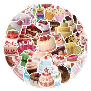 50 PCS Graffiti Autocollants 3D Gâteau D'anniversaire Pour Voiture Skateboard Ordinateur Portable Ipad Vélo Moto Casque PS4 Téléphone Enfants Jouets DIY Stickers Pvc Bouteille D'eau Décor