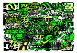 50 pièces vert Fluorescent Dazzle personnalité tendance autocollant monstre chasseur autocollants Graffiti enfants jouet planche à roulettes voiture moto Bicyc9767875