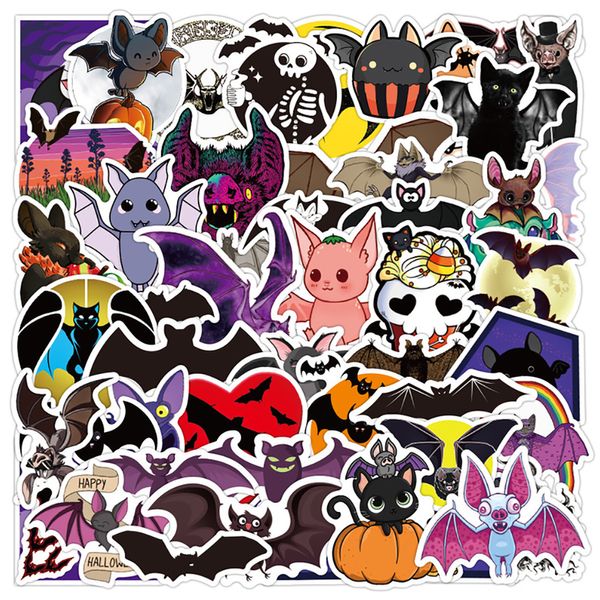 50 UNIDS Halloween Lindo Murciélago Pegatinas de Dibujos Animados Skateboard Laptop Bicicleta DIY Juguete Clásico Calcomanías Pegatina