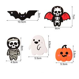 50pcs Halloween Gift Tags avec cordes de chanvre Pumpkin Ghost Paper Cards Treat Sacs Candy Hang Tag Labels Halloween Party Fournitures