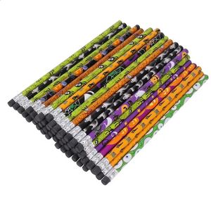 50pcs Halloween motif crayon tilleul crayons stylos d'écriture écologiques Halloween fête faveurs enfants cadeaux motif aléatoire 240118