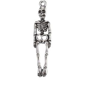 50 pièces Halloween squelette breloques effrayant crâne effrayant motif pendentif bricolage artisanat à la main pour Halloween Cosplay fête décor