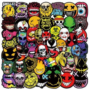 50 pièces Halloween autocollant terroriste masque décalcomanie enfant jouet Scrapbook téléphone bagages ordinateur portable guitare Graffiti autocollant