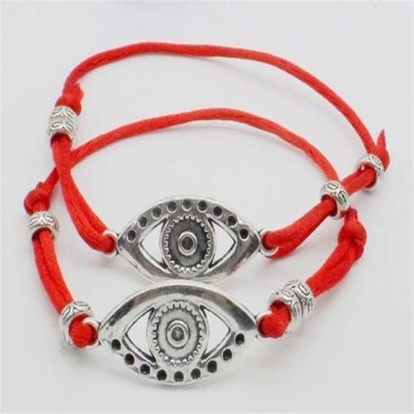 Bracelet réglable avec cordon rouge porte-bonheur, chaîne Hamsa, mauvais œil, New337a, 50 pièces