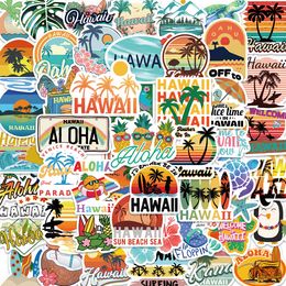 50 stks Hawaii Hawaii Zomer Pineapple Coconut Tree Graffiti -stickers voor DIY Bagage Laptop Skateboard Motorfietsfietsstickers TT179