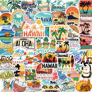 50 UNIDS HAWAII Hawaii verano piña coco árbol graffiti Pegatinas para DIY Equipaje Laptop Skateboard Motocicleta Bicicleta Pegatinas TT179