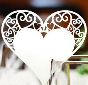 50pcs coeur à vin floral Verre de place Cartes de place CARTES PLACES COUPE LASER POUR LA PARTIE DE MEADUX DÉCORME DIY Table de mariage Decoration8714384