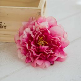 50 PCS Haute Qualité Soie Pivoine Têtes De Fleurs Décorations De Mariage Décoration De Fête Soie Artificielle Pivoine Rose Fleur Décoration De Mariage