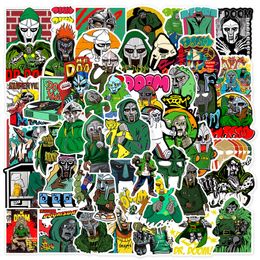50 Uds Hip Hop rapero Mf Doom pegatinas cantante Graffiti DIY Skateboard teléfono equipaje Laptop guitarra juguetes calcomanías para Fan niños