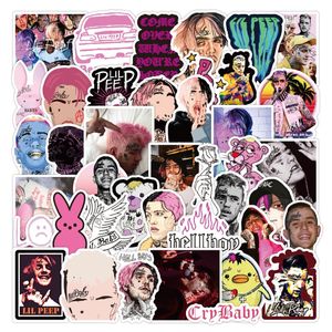 50 stks heup popzanger Lil Peep -sticker rapper graffiti kinderen speelgoed skateboard auto motorfiets fietssticker sticker stickers groothandel