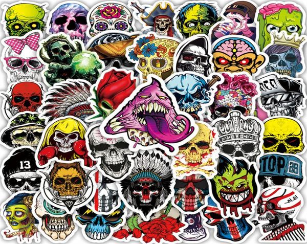 50pcs Horror Skull Graffiti Autocollants pour ordinateur portable Skateboard Motorcycle Decals6844094