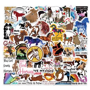 50 STKS Paardrijden Stickers paardensport Graffiti Kids Speelgoed Skateboard auto Motorfiets Fiets Sticker Decals Groothandel