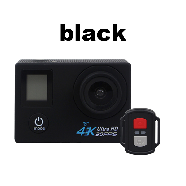 2.4g Câmera de ação remota H22r 4K Wi -Fi 2 polegadas 170D Tela dupla de lente 30m Caixa de varejo Extreme Sports Extreme Sports HD DVR