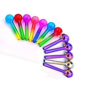 50pcs Vente chaude Nano Placing Verre Brûler d'huile Pipe de verre coloré