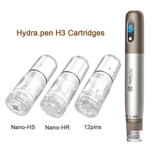 50 Uds Hydra.Pen H3 cartucho de repuesto aguja microaguja pluma Derma Stamp mesoterapia Facial 12 agujas H12 redonda Nano HS HR