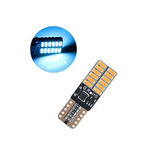 50 pièces bleu glace T10 12V W5W 4014 24SMD LED Canbus sans erreur ampoules de voiture pour 192 168 194 2825 dégagement lampes de lecture feux de plaque d'immatriculation