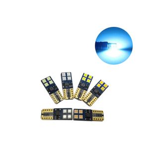 Ampoules de voiture LED Canbus sans erreur, bleu glacé T10 3030 8SMD 194 168 2825 W5W, pour lampes de dégagement, éclairage de plaque d'immatriculation 12V 24V, 50 pièces