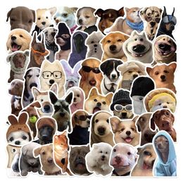 50 Pcs Internet Célébrité Chien Meme Autocollant Drôle Mignon Pet Chien Meme Graffiti Autocollants pour DIY Bagages Ordinateur Portable Skateboard Moto Vélo Autocollants