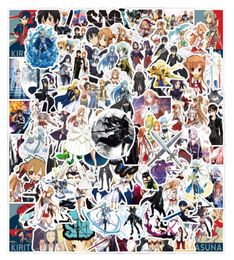 50pcs Anime japonais Sword Art en ligne autocollant sao graffiti kids jouet skateboard voiture moto saut