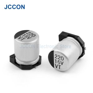 50pcs JCCON SMD CONTROCTOR DE ELEMENTO DE ALUMENO 6.3V 10V 16V 25V 35V 50V 100V 0.47UF 1UF 10UF 22UF 68UF 100UF 220UF 470UF 1000UF