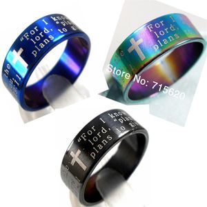 50 stks Jesus mix bijbel Engels Lords Prayer Rvs Ring Hele Sieraden Veel Jeremia 2911287R