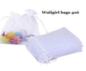 50 Uds. Bolsas de regalo de joyería, 7x9cm, joyería de Organza blanca, bolsas de regalo pequeñas populares con cordón, bolsa de boda barata, saco de recuerdo de tul 5103914