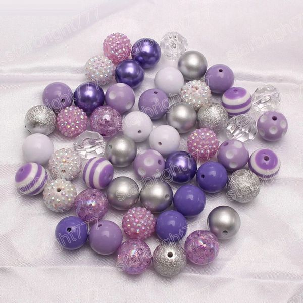Perles Bubblegum épaisses pour enfants et bébés, bricolage, strass acryliques amples, bijoux Vintage, Kits d'accessoires, jouets de développement, 50 pièces