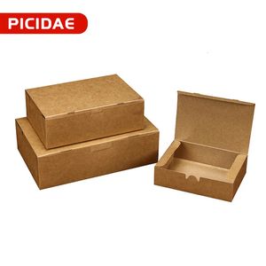 50pcs papier kraft boîte à lunch jetables conteneurs de préparation de repas boîtes à emporter pour restaurant maison à emporter salade snack carton 240108