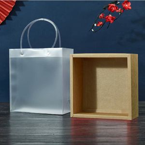 50 pièces papier Kraft fenêtre boîte-cadeau sac Portable en plastique tiroir boîte de mariage demoiselle d'honneur bonbons boîtes créatives serviette main boîtes cadeaux 20.3x9.3x22.5 cm