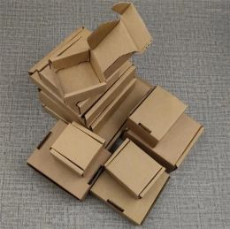 50pcs grande boîte de papier kraft boîte d'emballage de bijoux en carton brun pour l'expédition papier épaissi ondulé postal 17 tailles1 mode