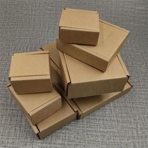 Grande boîte en papier Kraft, 50 pièces, boîte d'emballage de bijoux en carton marron pour papier ondulé épais, Postal 17 tailles 12872