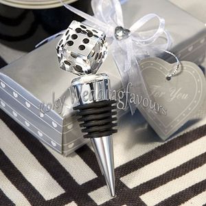 50 stks Las-Vegas Themed Crystal Dice Wine Bottle Stopper Gunsten Bruids Douche Engagement Geschenken Verjaardagsfeestje Evenement Giveaways Ideeën