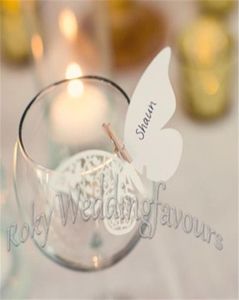 50pcs Laser Cut Pearl Paper Place Name Cards Butterfly Wedding Party Supplies Verre Decoration Place Nom Card9968011