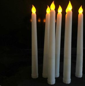 50pcs LED Batterie Fluffieuse Offre d'ivoire sans flamme sans flammes Candle lampe de mariage de Noël de la lampe de Noël à la maison 28cmh H2135754