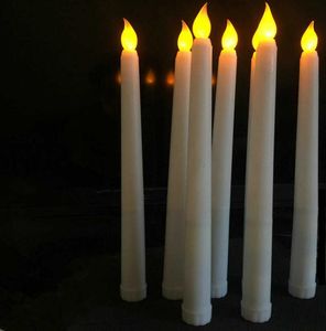 50pcs LED à piles scintillant sans flamme ivoire chandelle lampe chandelier table de mariage de Noël maison église décor 28cmH H2082250