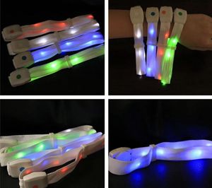 50 stks Led Armband + 1 stks Afstandsbediening Gloeiende Nylon Armbanden Armbanden Polsbandjes Band Armband voor Party Event decor SN826