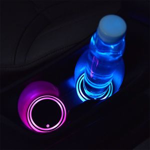 50 -stcs LED -auto Water Luminous Coaster Light RGB 7 kleurrijke USB -sensor trillings atmosfeer lamphouder auto decor verlichting