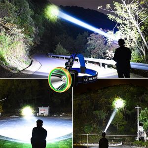 50 stks Led-koplamp Wit Licht USB Oplaadbare Hoofd Licht Waterdicht Outdoor Vissen Wandelen Verlichting Zaklamp Super Hoge Krachtige