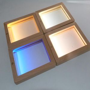 50 stks LED houten fotolamp usb lading tabel nachtlicht 3D visuele afbeelding slaapkamer huis bruiloft feest decoratie verlichting