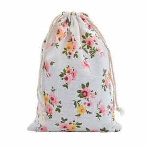 Sac en lin et coton 10x14cm, 50 pièces, en mousseline, pour cosmétiques, cadeaux, bijoux, sacs d'emballage, joli sac cadeau à cordon, pochettes 1301D