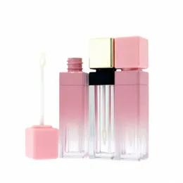 50 stks lipglossbuis lege plastic gradiënt roze vierkant 8 ml draagbare cosmetische navulbare verpakkingsfles lipgolsss ctainer j51k#