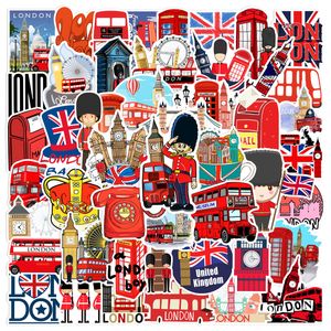 50 STUKS Londen Rode Bussen Stickers Laptop Stickers, Motorfiets Fiets Bagage Decal Graffiti Patches voor Kinderen L50-402