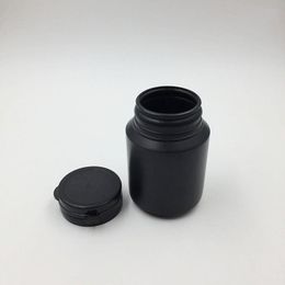 50 stks/partij 100 ml 100cc Plastic HDPE Zwart Farmaceutische container Pil Flessen met hard pull-ring cap voor geneeskunde Verpakking Pphvk