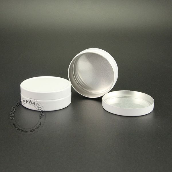 50 unids/lote 10g tarros de crema de aluminio blanco/latas envases de bálsamo labial cosmético botella de decoración de uñas