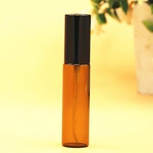 50 stks/partij 10 ml Mini Amber Glazen Fles Spray Verstuiver Parfumflesje Lege Parfum Sample Tralve Fles Flesjes Tveim