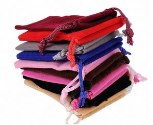 50 stcs/lot 10x12cm Veet Gift Bags Draaiing Pouch voor het inpakken van bruiloftsfeest dingen sieraden cadeauzakje aanbod kan aangepast logo i81j#